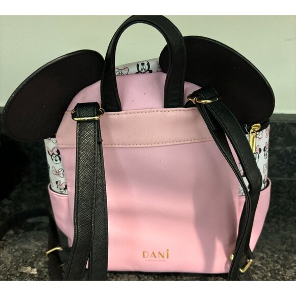 Dani By Danielle Nicole Disney Minnie Mouse Mini Backpack W/Ears Pink & Black - Picture 8 of 16